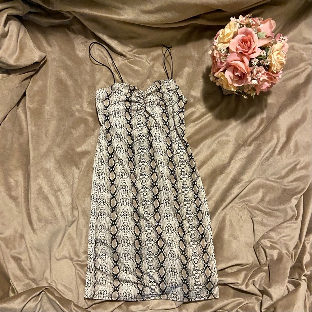 UO Bungee Strap Snake-print Dress